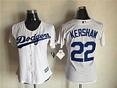Women Los Angeles Dodgers #22 Clayton Kershaw White Alternate New Cool Base Stitched Baseball Jersey,baseball caps,new era cap wholesale,wholesale hats